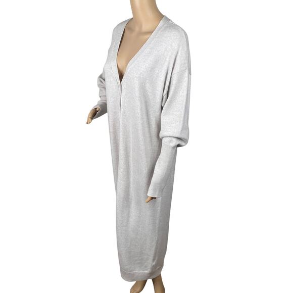 Wilfred Aritzia Utopia Heather Gray Longline Duster Midi Sweater Dress SZ L - Picture 8 of 12